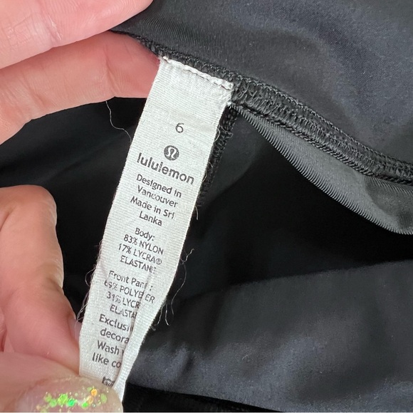 Lululemon Leggings Women 6 City Core Tight 27” black shiny matte athletic C5 - Picture 7 of 12